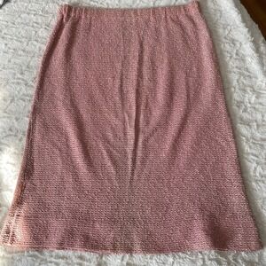 Vintage Union Made Pink Semi Sheer Pencil Skirt Size 16 Textured Woven